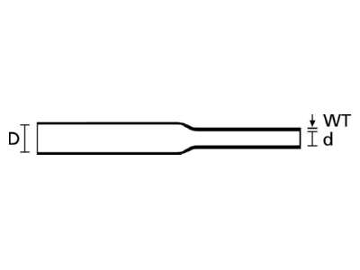 Dimensional drawing 1 Hellermann Tyton TF21 12 7 6 4 POX rt Thin walled shrink tubing 12 7 6 4mm red
