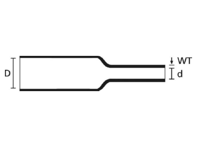 Dimensional drawing 1 Hellermann Tyton HIS 3 1 5 0 5 POX BL Thin walled shrink tubing 1 6 0 5mm blue
