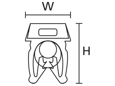 Mazeichnung 2 Hellermann Tyton WIC1 D PA YE T1 Kennzeichnungsclip