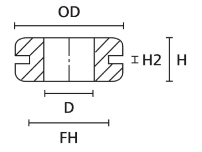 Dimensional drawing Hellermann Tyton HV 1101 PVC BK Grommet 12   13mm