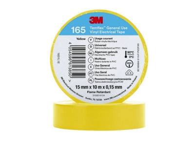 Product image 1 3M Temflex165 gelb15X10 Adhesive tape 0 01m 15mm yellow
