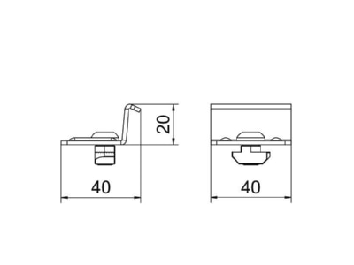Mazeichnung OBO KV 45 DD Kreuzverbinder 30x40x40