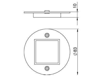 Ma�zeichnung 1 OBO US80 B Geraeteabdeckplatte f 1f Schutzk in US80