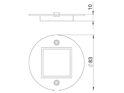 Ma�zeichnung 2 OBO US80 B Geraeteabdeckplatte f 1f Schutzk in US80
