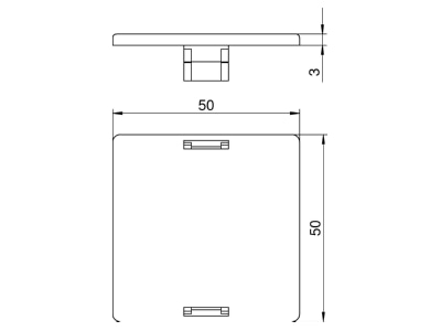 Dimensional drawing 2 OBO LP R Cover plate for installation units