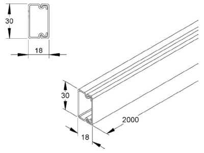 Mazeichnung Kleinhuis HKL2030 3 Kanal rws 20x30 RAL9010