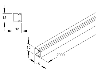 Ma�zeichnung Kleinhuis HKL1515 6 Kanal cws 15x15 RAL9001
