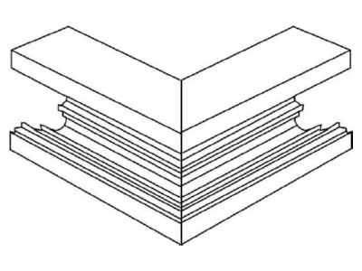 Line drawing Kleinhuis BA1308 3 Outer elbow for device mount wireway
