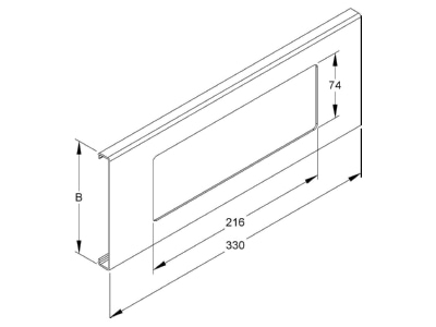 Dimensional drawing HKL HKLD03 110 8 Face plate for wall duct RAL7035