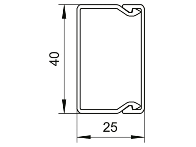 Mazeichnung 1 OBO WDK25040GR Wand Deckenkanal m Obert  25x40mm PVC