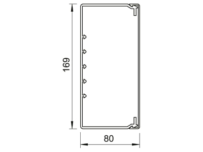 Ma�zeichnung 1 OBO WDK80170CW Wand Deckenkanal m Obert  80x170mm PVC