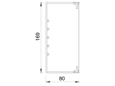 Ma�zeichnung 2 OBO WDK80170CW Wand Deckenkanal m Obert  80x170mm PVC