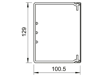 Dimensional drawing 1 OBO WDK100130GR Wireway 100x130mm RAL7030

