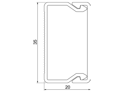 Ma�zeichnung 1 OBO WDK20035GR Wand Deckenkanal m Obert  20x35mm PVC