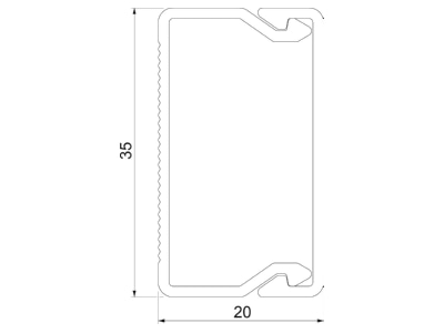 Ma�zeichnung 2 OBO WDK20035GR Wand Deckenkanal m Obert  20x35mm PVC