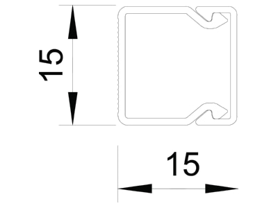Mazeichnung 1 OBO WDK15015CW Wand Deckenkanal m Obert  15x15mm PVC