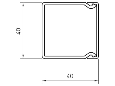 Mazeichnung 2 OBO WDK40040LGR Wand Deckenkanal m Obert  40x40mm PVC