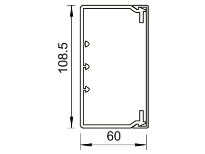 Ma�zeichnung 1 OBO WDK60110GR m Lochung Wand Deckenkanal m Obert  60x110mm PVC sgr
