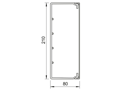 Ma�zeichnung 1 OBO WDK80210GR Wand Deckenkanal m Obert  80x210mm PVC