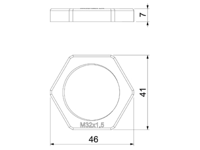 Mazeichnung 2 OBO 116 M32 SW PA Gegenmutter Iso