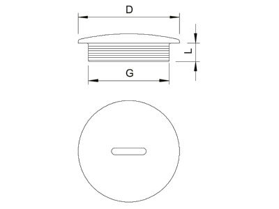 Dimensional drawing 2 OBO 108 M20 PS Plug for cable screw gland M20