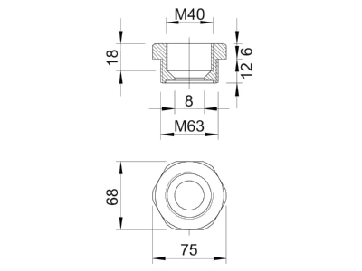 Ma�zeichnung 2 OBO 107 R M63 40 PA Reduktion Iso lgr
