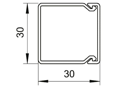 Mazeichnung 1 OBO WDK30030RW Wand Deckenkanal 30x30mm PVC