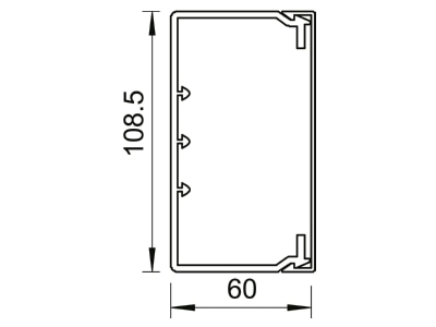 Mazeichnung 1 OBO WDK60110RW Wand Deckenkanal m Obert  60x110mm PVC