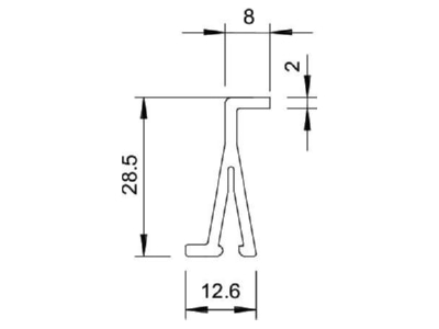 Mazeichnung 1 OBO 2371 40 Trennwand PVC grau
