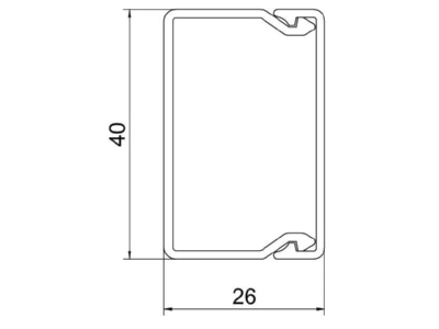 Mazeichnung 2 OBO WDK25040RW Wand Deckenkanal 25x40mm PVC
