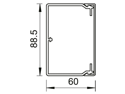 Mazeichnung 1 OBO WDK60090RW Wand Deckenkanal m Obert  60x90mm PVC