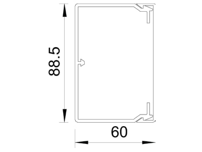 Mazeichnung 2 OBO WDK60090RW Wand Deckenkanal m Obert  60x90mm PVC