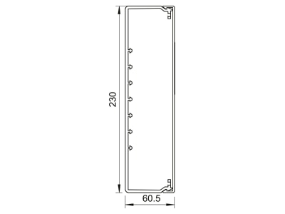 Mazeichnung 1 OBO WDK60230RW Wand Deckenkanal m Obert  60x230mm PVC