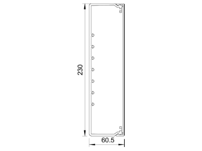 Mazeichnung 2 OBO WDK60230RW Wand Deckenkanal m Obert  60x230mm PVC