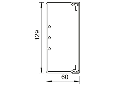 Mazeichnung 1 OBO WDK60130RW Wand Deckenkanal m Obert  60x130mm PVC