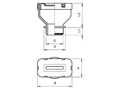 Ma�zeichnung 3 OBO 106 FL M25 12 35 Flachkabelverschraubung f Fl Kabel 9 12