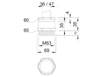 Ma�zeichnung 2 OBO 162 MS M63 Kabelverschraubung vernickelt