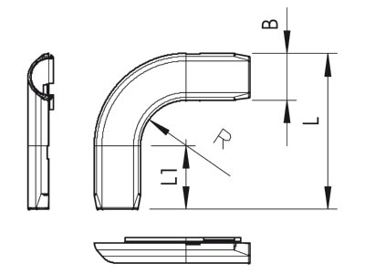 Dimensional drawing OBO 2953 B M16 LGR Bend for conduit 16mm