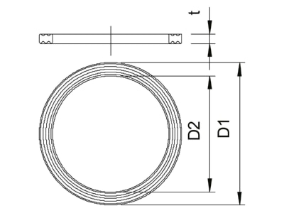 Dimensional drawing 1 OBO 107 F M20 PE Flat sealing 25 1x20mm
