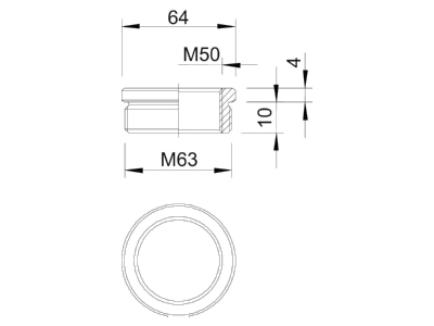 Ma�zeichnung 3 OBO 167 R MS M63 50 Ms Reduktion M63 M50 vernickelt