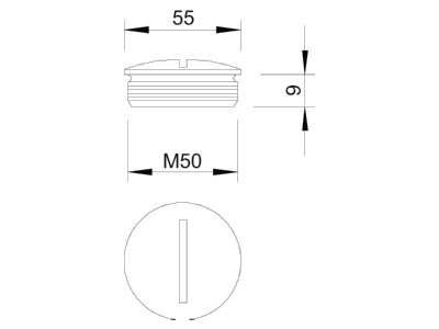 Ma�zeichnung 2 OBO 168 MS M50 Ms Verschlussschraube M50 vernickelt