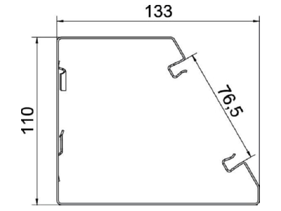 Dimensional drawing 1 OBO GEK SA133110RW Wall duct 110x133mm RAL9010 GEK SA133110P rw

