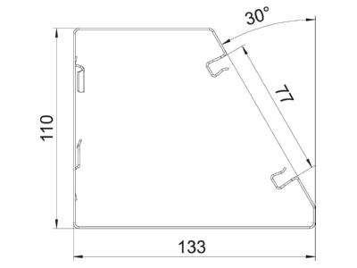 Dimensional drawing 2 OBO GEK SA133110RW Wall duct 110x133mm RAL9010 GEK SA133110P rw