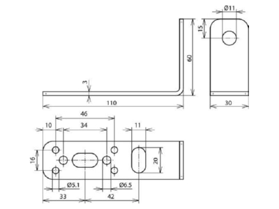 Dimensional drawing DEHN 106 310 Mounting material