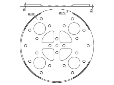 Dimensional drawing 1 Dehn 102 050 Girder for lightning protection
