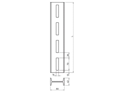 Ma�zeichnung 1 OBO IS 8 300 FT I Stiel 3000mm