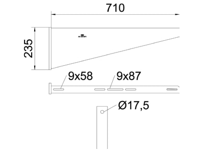 Ma�zeichnung 2 OBO AW 80 71 FT Wandausleger tauchf vz