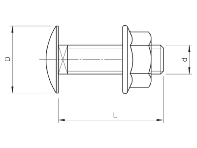 Dimensional drawing 2 OBO FRSB 6X12 F Carriage bolt M6x12mm