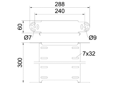 Ma�zeichnung 1 OBO RGBEV 630 FS Gelenkbogen 60x300mm