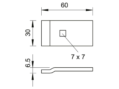 Ma�zeichnung 1 OBO LKS 60 4 FT Klemmstueck f Kabelleiter LG110